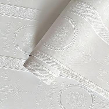 Imagem de JiffDiff Papel de parede com textura para descascar e colar, papel de parede em relevo 3D, moderno, à prova d'água, autoadesivo, papel de contato (43,9 cm x 2,032 cm)