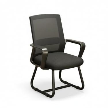 Imagem de Cadeira de escritório ergonômica com suporte lombar e encosto de malha respirável - ideal para casa e trabalho (pernas de cadeira velha - almofada de látex - preta)