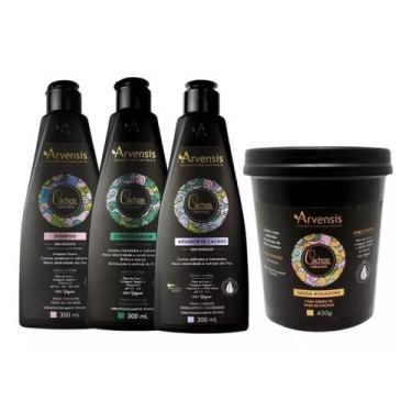 Imagem de Kit Arvensis Cachos Shampoo Condicionador Ativador Geleia