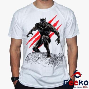 Imagem de Camiseta Pantera Negra 100% Algodão Wakanda Forever Black Panther Geek