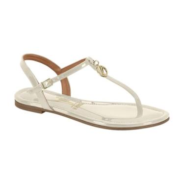 Imagem de Sandália Rasteira Feminina Vizzano – Verniz, Tiras Finas, Leve, Elegante e Confortável (Branco Off, BR, Adulto, Numérico, 39)