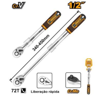 Imagem de Chave de Catraca Reversível Telescópica 12-18 Pol INGCO