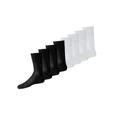 Imagem de Kit com 8 Pares de Meias Social Lupo 1100-011/049 Colorido, Preto, 37-
