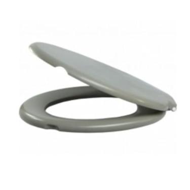 Imagem de Assento Sanitário Almofadado Preto Universal Oval, Modelo Florença Alumasa, Tampa de Vaso Macia com Respiro, Resistente e Confortável(PRETO) (CINZA)