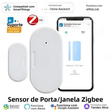 Imagem de Sensor Inteligente ZigBee Para Portas E Janelas, Compatível Com Alexa,