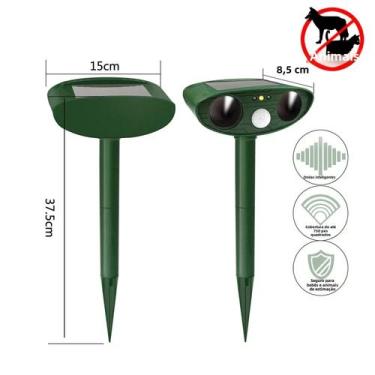 Imagem de Repelente de Animais Ultrassônico Recarregável e Solar - À Prova D'Águ