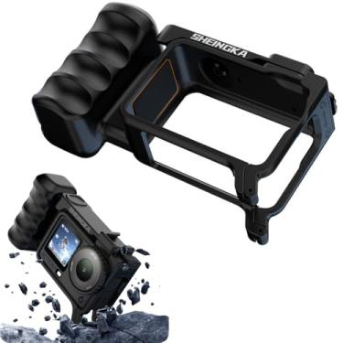 Imagem de Coyktonty Conjunto de gaiola de câmera/alça de câmera para DJI Osmo Action 6, material ABS com compartimento para sapato, leve e fácil de carregar