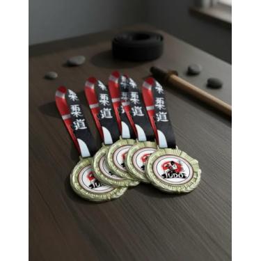 Imagem de Kit 10 Medalhas Para Judô Premiação De Campeão Torneio Com Cordão Premium Judô