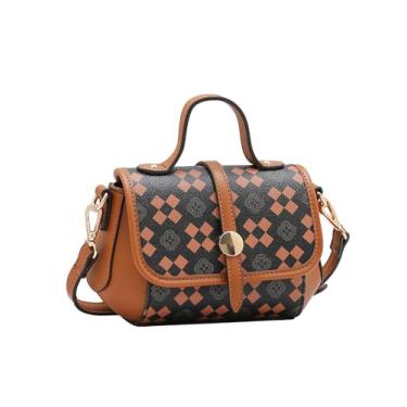 Imagem de Bolsa Chenson Feminina Pequena Monograma Geométrico Transversal Tiracolo de Mão Bauzinho Original (Café)