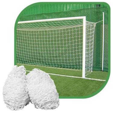 Imagem de Par de Rede para Trave de Gol Society Suiço 4mts Fio 2 Caixote Nylon  