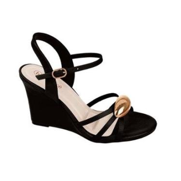 Imagem de Sandália Anabela Feminina Bebece clássica Social Confortável T7579-781-Feminino