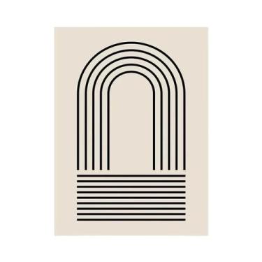 Imagem de Impressões Em Tela Abstratas De Folhas Geométricas Boho Arco-Íris, Art