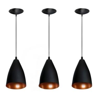 Imagem de Conjunto de lustre de três peças, estilo arandela, em formato de bala.