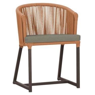 Imagem de Cadeira De Jantar Noronha Alumínio Marrom E8 Trama Original Terra Cota