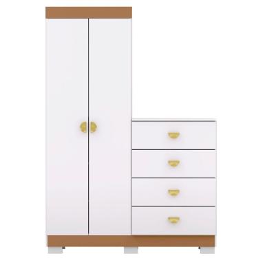 Imagem de Comoda Roupeiro 120 Cm 2 Portas Cris 20034 Branco Camarim Flex