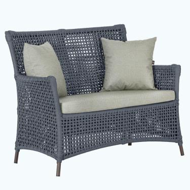 Imagem de 1 Sofá área Externa Igapó Alumínio Marrom Corda Náutica E3 Prata