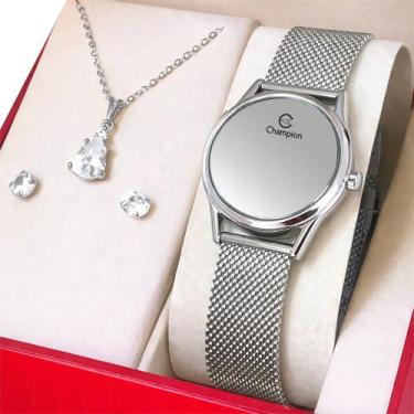 Imagem de Relógio Champion Feminino Digital Led Prata Garantia 1 Ano