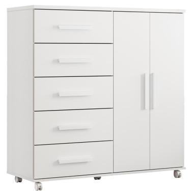 Imagem de Cômoda Toronto 2 Portas E 5 Gavetas Branco - Móveis Albatroz