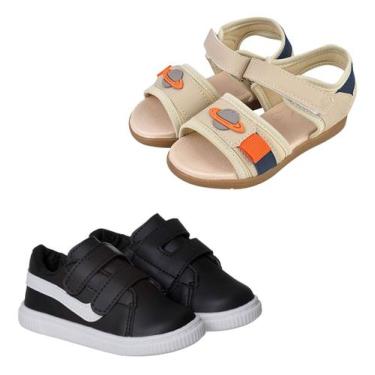 Imagem de Kit Tenis Infantil Anatomico Papete Planeta Masculina Macia - Mimoflex