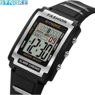 Imagem de Relógio Esportivo Digital Synoke Alarme Cronômetro Quartzo, Preto