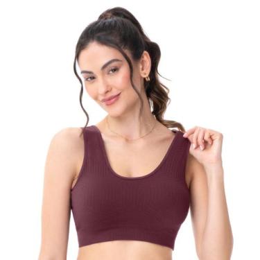 Imagem de Top Fitness Comfort com Bojo Removível Bordeaux Zee Rucci, G