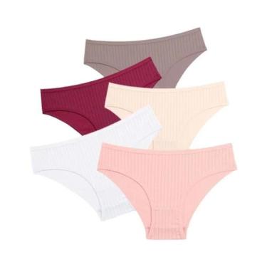 Imagem de Calcinhas De Algodão Listradas Em Tamanhos Grandes Para Mulheres, Paco