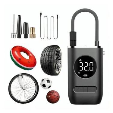 Imagem de Calibrador digital de pneus com bomba de ar - Compressor portátil - NO