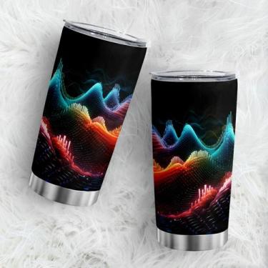 Imagem de Caneca de café Oasisdream Tumbler 600mL com impressão de luz