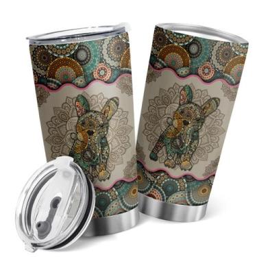 Imagem de Caneca de viagem Oasisdream Tumbler 600 ml com estampa de cachorro