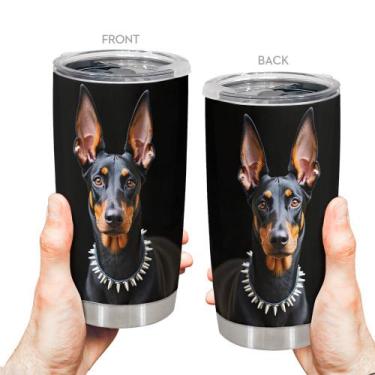 Imagem de Caneca de viagem Oasisdream Tumbler de aço inoxidável 600mL com tampa