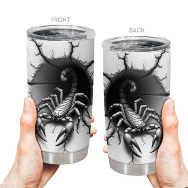 Imagem de Caneca de café Tumbler Oasisdream 600 ml com estampa de escorpião 18/8