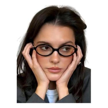 Imagem de Armações De Óculos Para Grau Feminino Oval Inspiração Miumiu - Genéric