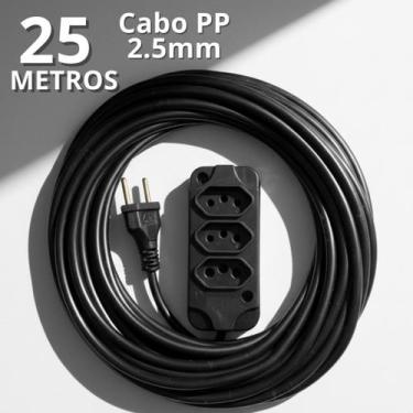 Imagem de Extensao Eletrica 25 Metros 20 Amperes 03 Tomadas Profissional 25 Mts 