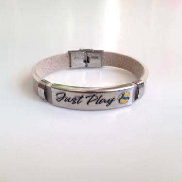 Imagem de Pulseira Vôlei Just Play Aço Inox Bola vôlei Mikasa, Gelo