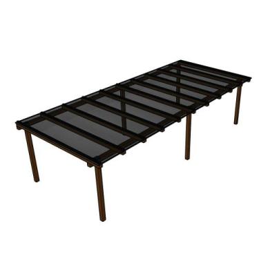 Imagem de Kit Policarbonato Fume 6mm 5,00m x 3,00m - Perfis Pretos - RM Policarb