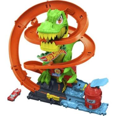 Imagem de Hot Wheels Pista CITY Nêmesis T-REX e Quartel de Bombeiros