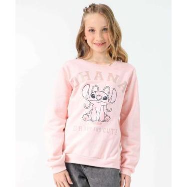 Imagem de Blusão Infantil Moletom Stitch Disney Tam 10 a 16 Rosa-31020, Rosa, 14