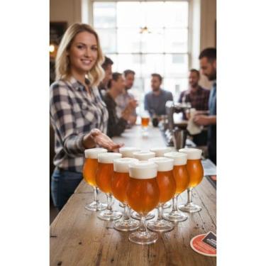 Imagem de Conjunto 12 Taças Cerveja 400ml Vidro Cristalino Elegante - Congratula