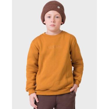 Imagem de Blusão Moletom Grosso Quentinho Laranja Elegante Dia a Dia Inverno Frio Moda - Menino 4 a 14 anos-Masculino