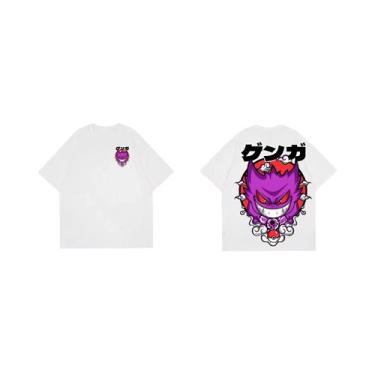 Imagem de Camiseta Unissex Pokémon Gengar Y2K Harajuku De Verão Solta E Casual D