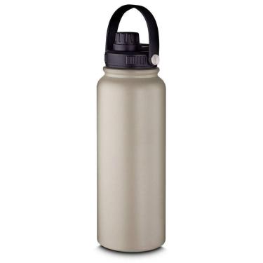 Imagem de Garrafa Parede Dupla Com Alça 1,1l Em Aço Inox Bege