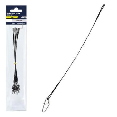 Imagem de Chicote Crown Steel Leader Black Nickel com Snap 20lb (10cm, 10un)