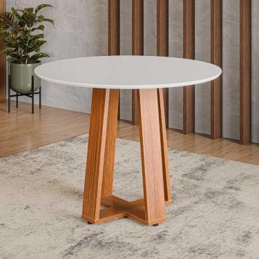 Imagem de Mesa de Jantar Redonda com Vidro 4 Lugares Multimóveis CR50243