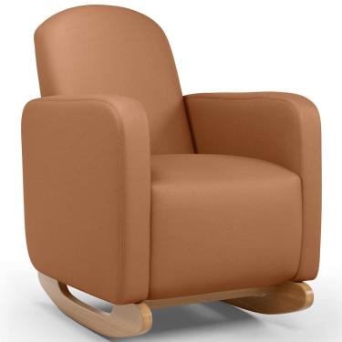 Imagem de Poltrona de Amamentação com Balanço Orgânica Saori W01 Courissimo Mocca - Lyam Decor