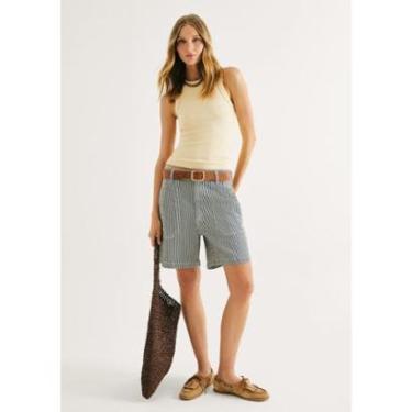 Imagem de Bermuda Jeans Feminina Listrada-Feminino