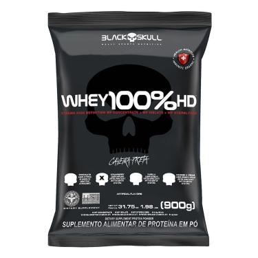 Imagem de Whey 100% HD - 900g Refil Morango - Black Skull-Unissex