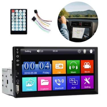 Imagem de Central Multimídia Automotiva 1 Dim 7 Polegadas MP5 USB AUX TF Mirrorl