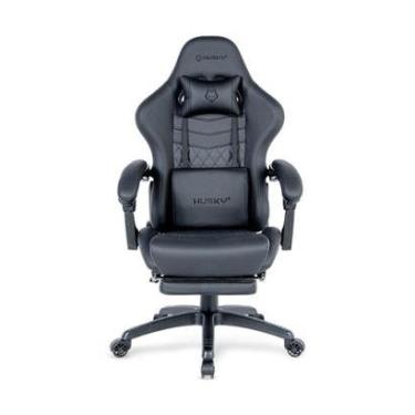 Imagem de Cadeira Gamer Husky Tempest 700, Até 145kg, Almofadas, Reclinável 150º, PU, Descanso pa...