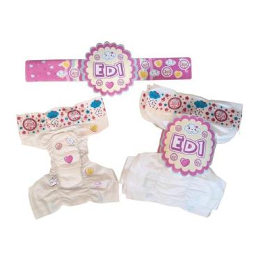 Imagem de Fralda boneca reborn pequena Kit 20 un Cartela adesivos acessórios Beb