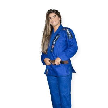 Imagem de Kimono Torah Trançado Plus Jiu Jitsu - Adulto, A4, Azul escuro